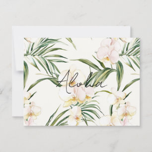 Cream Orchid Flowers Aloha Briefkaart