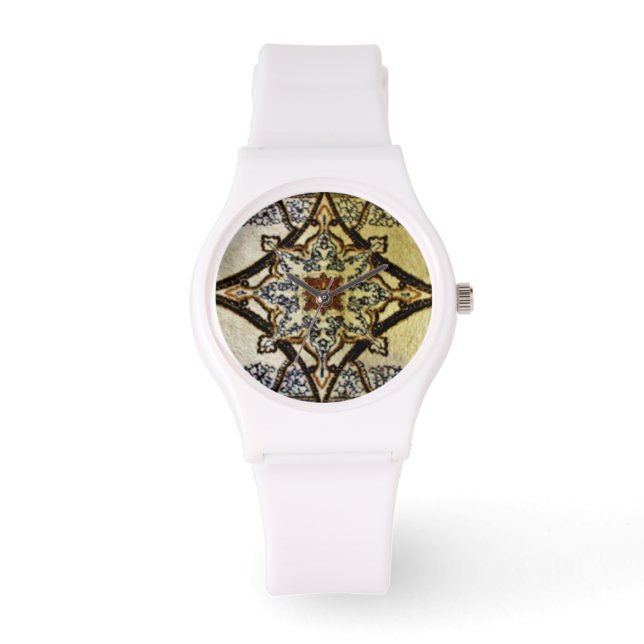 Cream Oriental Rug Horloge (Voorkant)