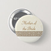 Cream Ornamental Frieze Bridal Party Button (Voorkant /achterkant)