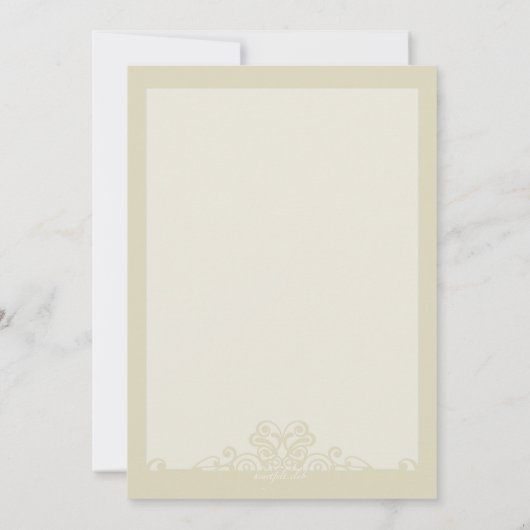 Cream Ornamental Religieuze Uitnodiging (Achterkant)
