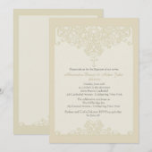 Cream Ornamental Religieuze Uitnodiging (Voorkant / Achterkant)