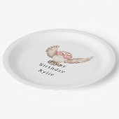 Cream Owl Heart Glasses Verjaardag Papieren Bordje (Gekanteld)