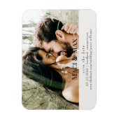 Cream Paar Foto Bruiloft Save the Date Magneet (Verticaal)