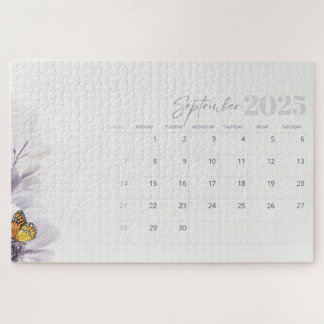 Cream Paarse Esthetische Bloemen Waterverf 2025 Legpuzzel