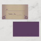 Cream Paarse  Posh Wedding Place Cards Plaatskaartje (Voorkant / Achterkant)
