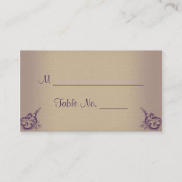 Cream Paarse  Posh Wedding Place Cards Plaatskaartje