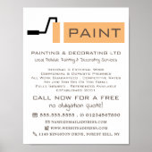 Cream Paint Roller, Painter & Decorator Poster (Voorkant)