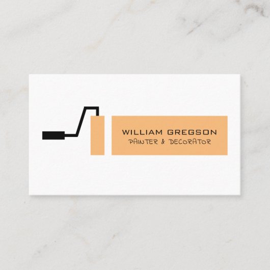 Cream Paint Roller, Painter & Decorator Visitekaartje (Voorkant)