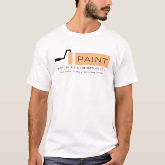 Cream Paint Roller, Schilder & Decorator Advertent T-shirt (Voorkant)