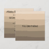 Cream Painted Stripes Baby shower nodigt uit Kaart (Voorkant / Achterkant)