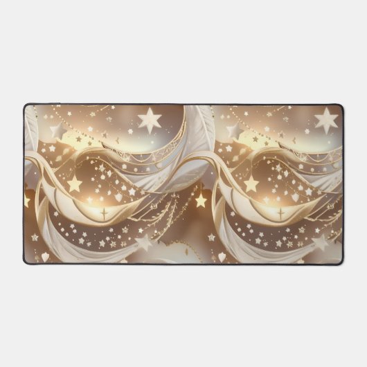 Cream Pale Gold Celestial Moon Glow Bureaumat (Voorkant)