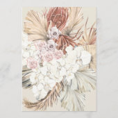Cream Pampas Dried Grass Floral Oerwoud Wedding Kaart (Achterkant)