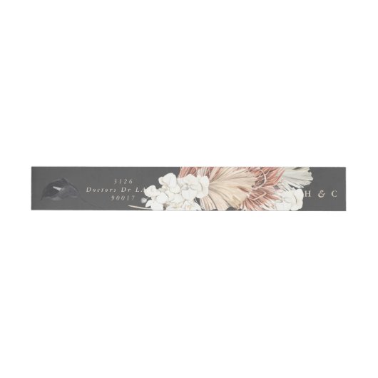 Cream Pampas Grass Floral Oerwoud Charcoal Wedding (Individueel)