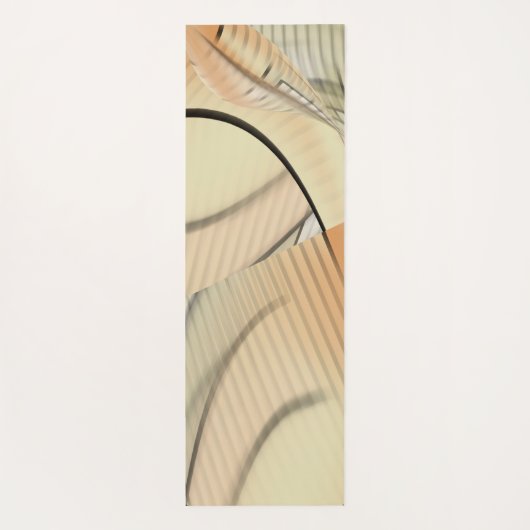 Cream Pastel Abstracte kunst monogram Yogamat (Achterkant)