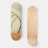 Cream Pastel Autumn Abstracte Kunst, monogrammen Persoonlijk Skateboard (Voorkant)