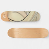 Cream Pastel Autumn Abstracte Kunst, monogrammen Persoonlijk Skateboard (Horizontaal)