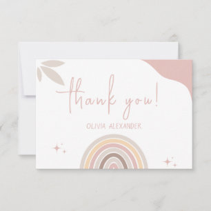Cream Pastel Eenvoudig Minimalistisch Baby shower Bedankkaart