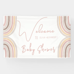 Cream Pastel Eenvoudig Minimalistisch Baby shower Spandoek
