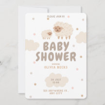 Cream Pastel Illustratief Baby shower