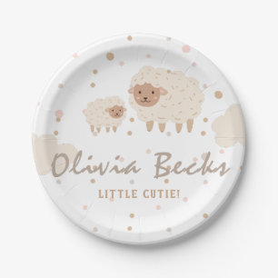 Cream Pastel Illustratief Baby shower Papieren Bordje