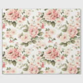Cream pastel rozen cadeaupapier (Vlak)