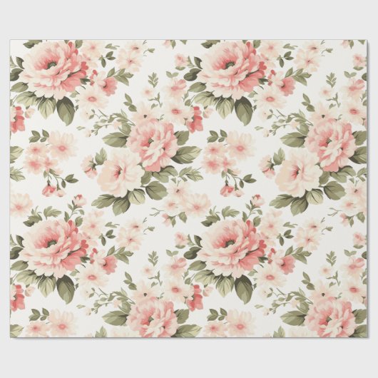 Cream pastel rozen cadeaupapier (Vlak)