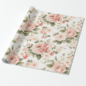 Cream pastel rozen cadeaupapier (Uitgerold)