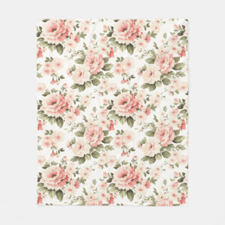 Cream pastel rozen fleece deken