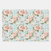 Cream pastel rozen rood, blauw en licht inpakpapier vel (Voorkant 2)