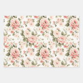 Cream pastel rozen rood, groen en licht inpakpapier vel (Voorkant)
