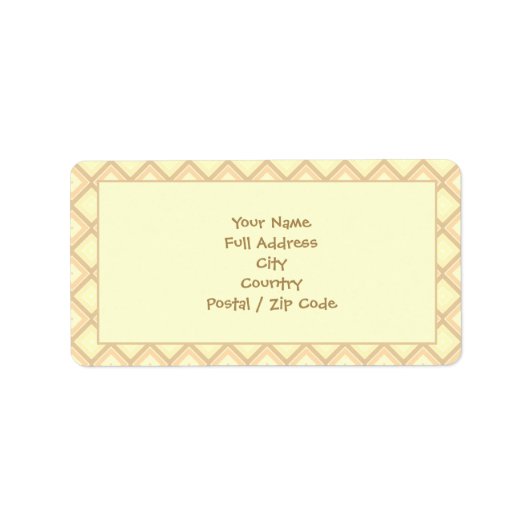 Cream Pattered Return Address Label (Voorkant)