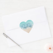 Cream Peach Aqua Confetti Sparkle Hart Sticker (Envelop)