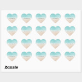Cream Peach Aqua Ombre Hart Sticker (Vel)