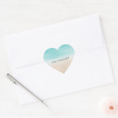 Cream Peach Aqua Ombre Hart Sticker (Envelop)
