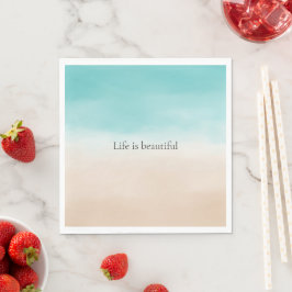 Cream Peach Aqua Ombre Servet