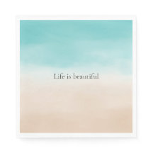 Cream Peach Aqua Ombre