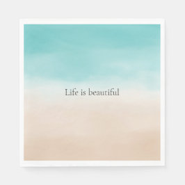 Cream Peach Aqua Ombre Servet