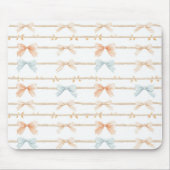 Cream Peach Blue Bows Muismat (Voorkant)