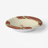 Cream Peach Burgundy en Donkergroen Papieren Kommen (Gebogen)