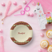 Cream Peach Burgundy en Donkergroen Papieren Kommen (Feest)