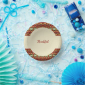 Cream Peach Burgundy en Donkergroen Papieren Kommen (Feest)