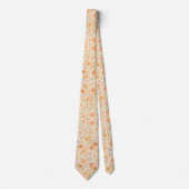 Cream & Peach Floral Pattern Stropdas (Voorkant)