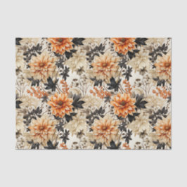 Cream Peach Floral Tissuepapier