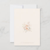 Cream Peach Floral Waterverf Bruiloft Save The Date (Achterkant)