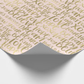 Cream Peach Gold Inspirerend woorden Cadeaupapier (Hoek)