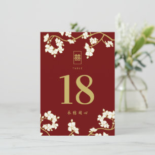 Cream Peach/Plum Blossom Double Happiness Wedding