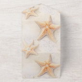 Cream Peach Starfish Beach bruiloft All In One Uitnodiging (Buitenkant)