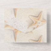 Cream Peach Starfish Beach bruiloft All In One Uitnodiging (Achterkant)