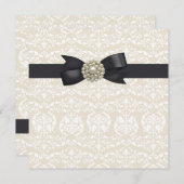 Cream Pearl Bow Black Stropdas Party Event Sjabloo Kaart (Voorkant / Achterkant)