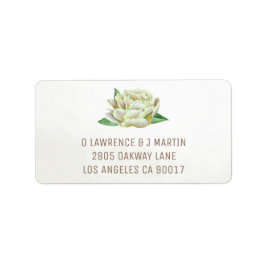 Cream Peony Adresetiketten Etiket